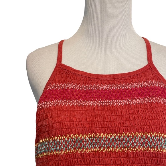 Torrid Super Soft Smocked High Neck Babydoll Top Womens Size 1X Rust Peplum - Picture 3 of 10